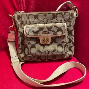 VINTAGE GOLD COACH CROSSBODY BAG